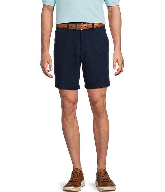 Roundtree & Yorke The Cloud Collection 8#double; Flat Front Washed Chino Shorts Product Image