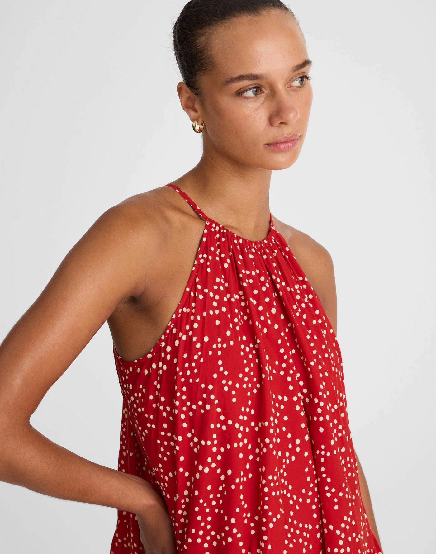 Drop-Waist Mini Dress in Dot Product Image