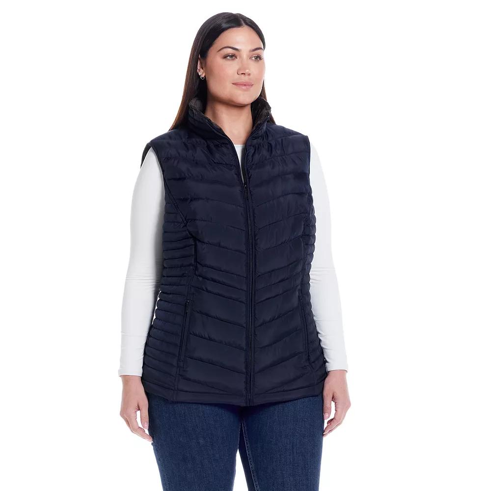 Plus Size Weathercast Plush Lined Vest, Women's, Size: 1XL, Blue Product Image