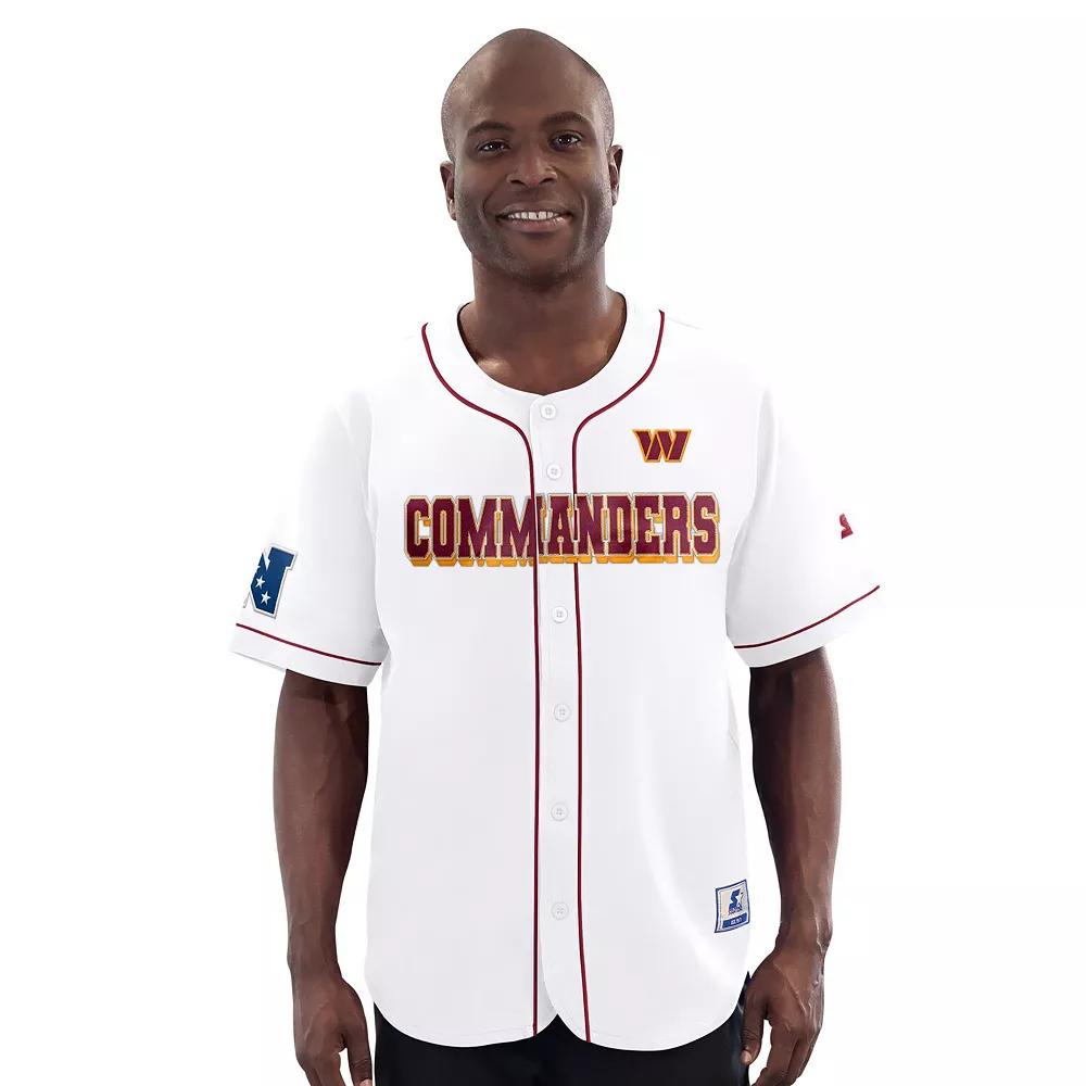 Men's Starter  White Washington Commanders Relay Full-Button Baseball Jersey, Size: Medium, Wft White Product Image