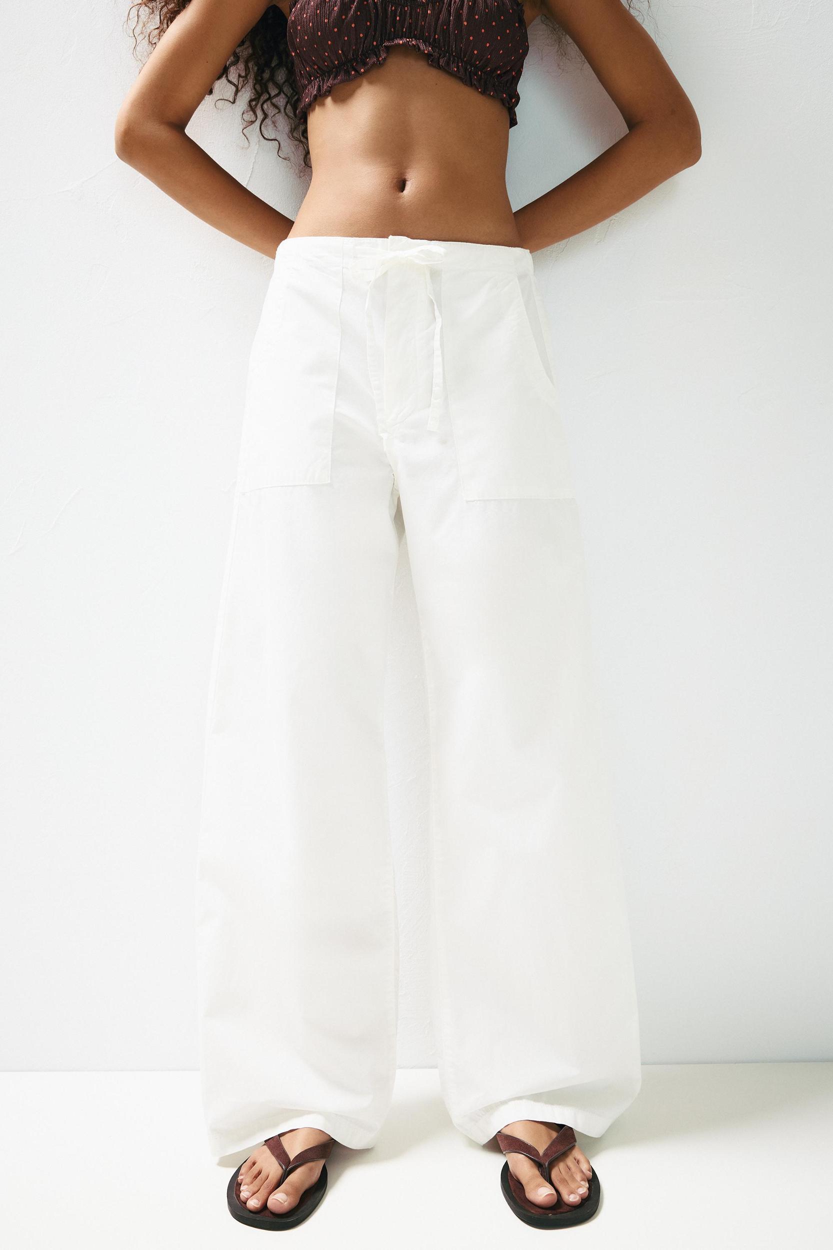 Baggy poplin trousers Product Image