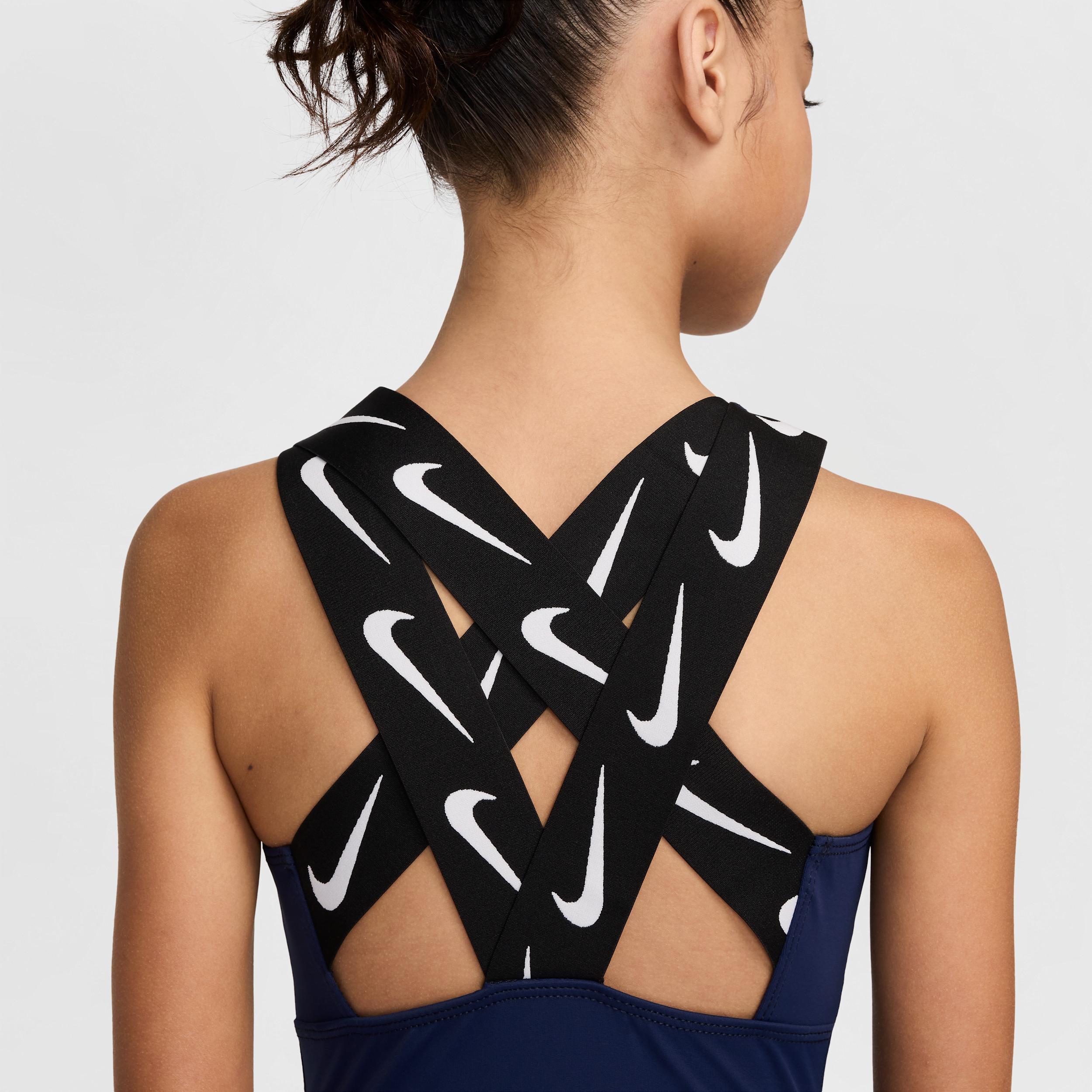 Nike Womens Gymnastics Navy Strappy Performance Leotard | NKA020-116 Product Image