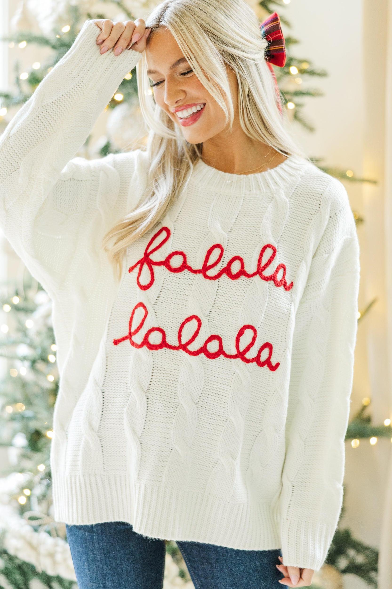 Falala Cream Cable Knit Sweater Female Product Image