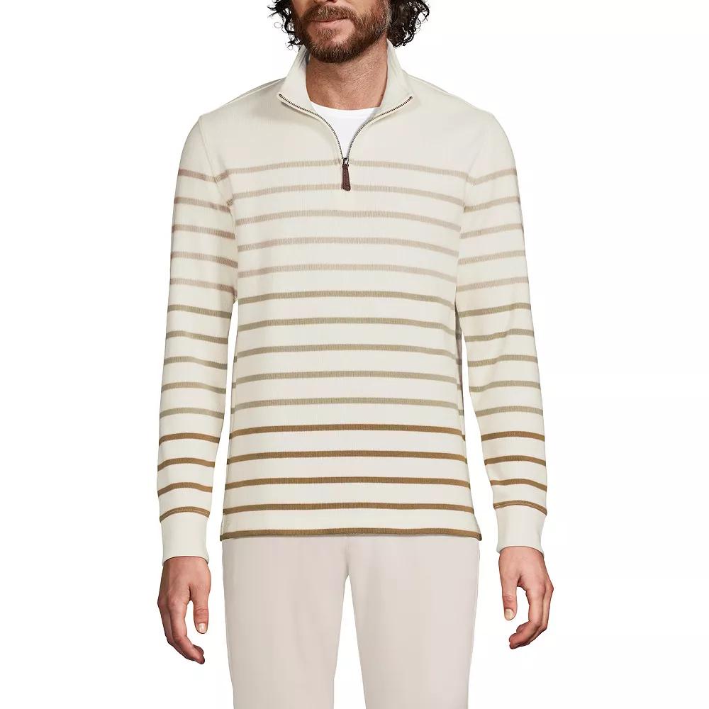 Men's Lands' End Bedford Rib Casual Quarter-Zip Sweater,  Product Image