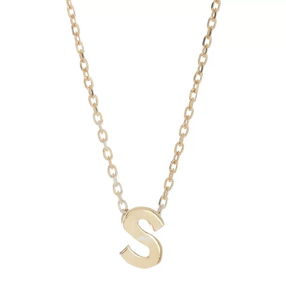 Adornia Mini Initial Pendant Necklace, Women's, Gold Tone H Product Image