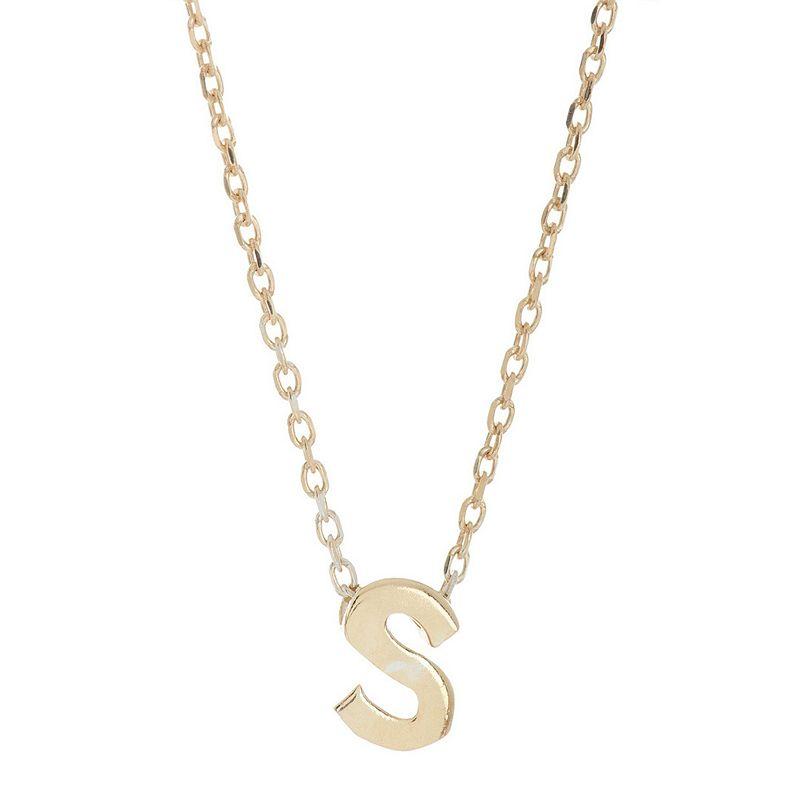 Adornia Mini Initial Pendant Necklace, Women's, Gold Tone H Product Image