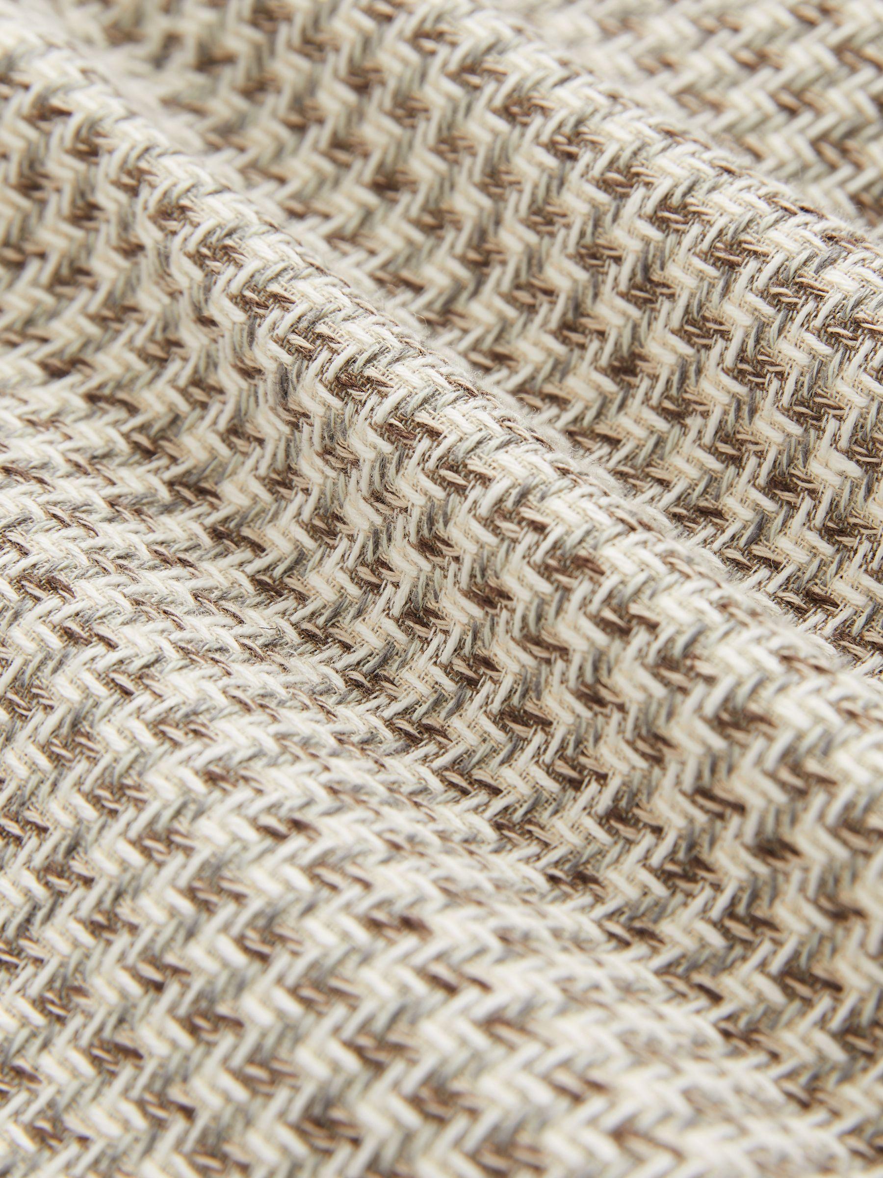 Slim Fit Linen Single Breasted Check Suit Blazer in Oatmeal Product Image