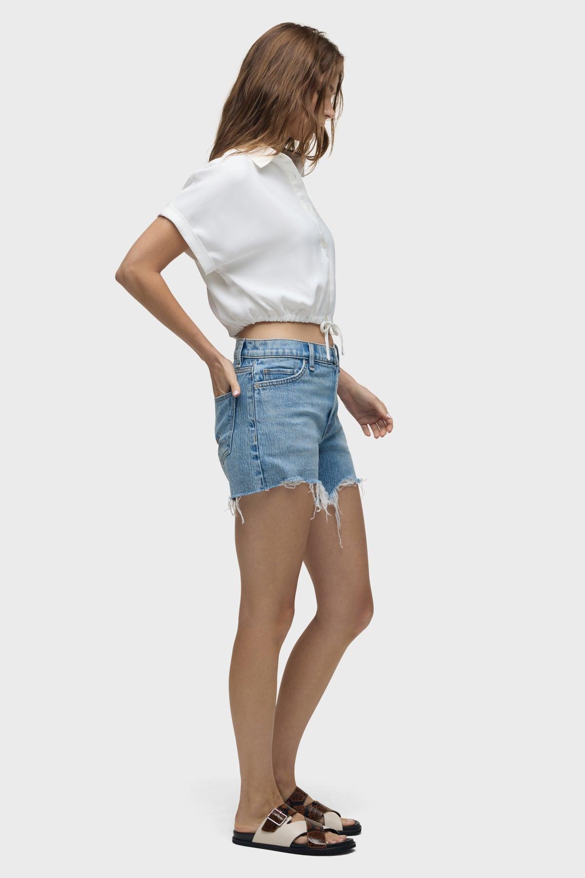 Drawstring Button Down Shirt Female Product Image