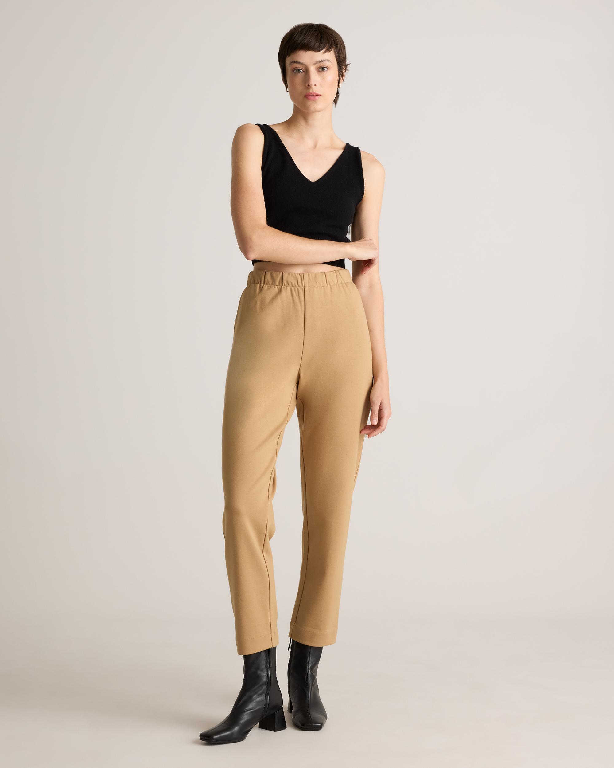 Quince | Women's Double Knit Straight Pants Organic Cotton Product Image