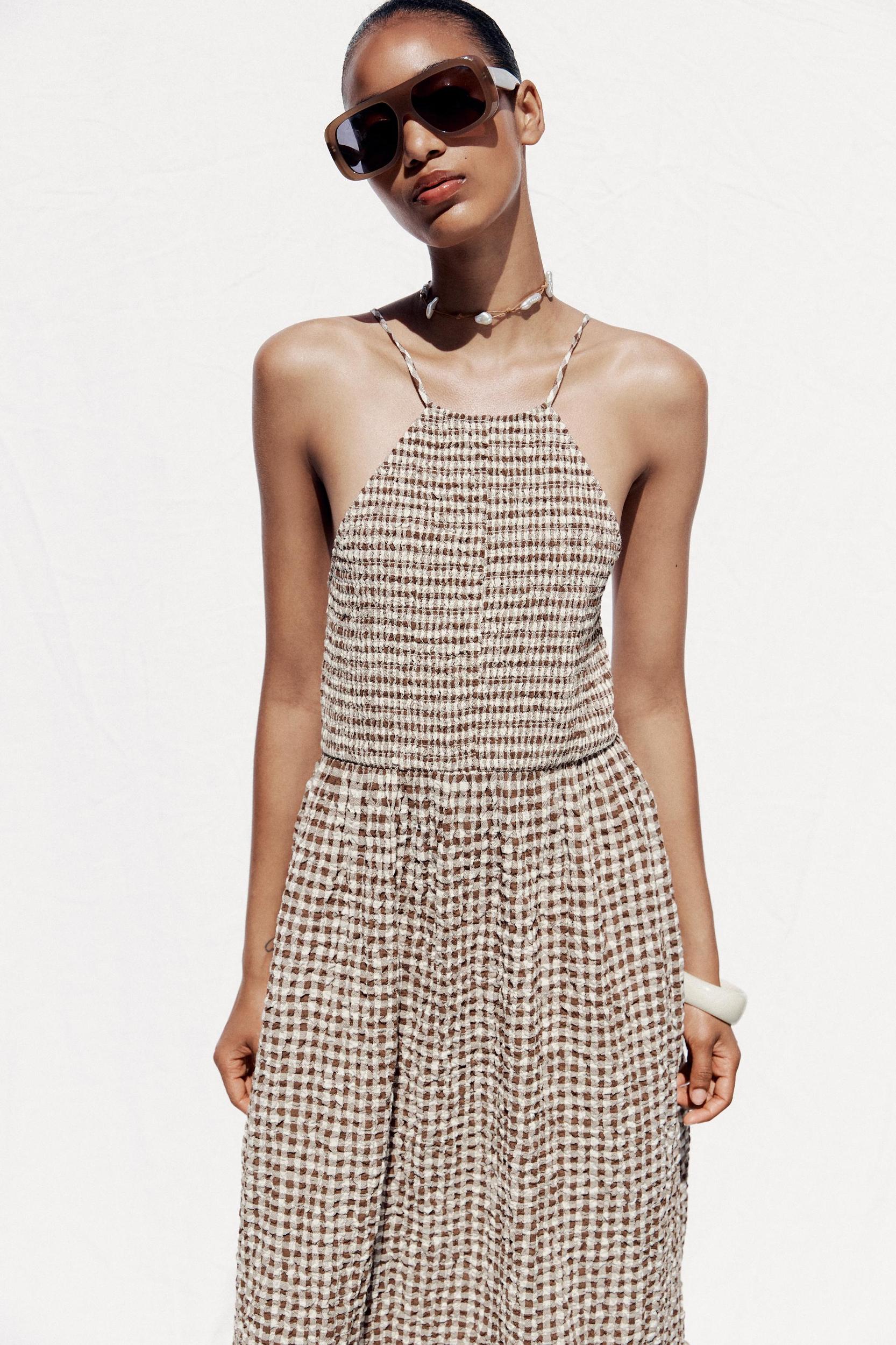 GINGHAM MIDI DRESS Product Image