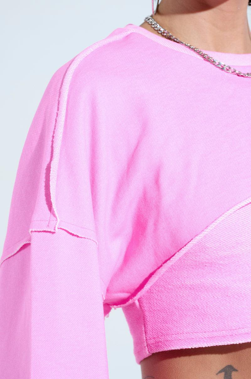 ISSA DOUBLE LAYER CROP SWEATSHIRT Product Image