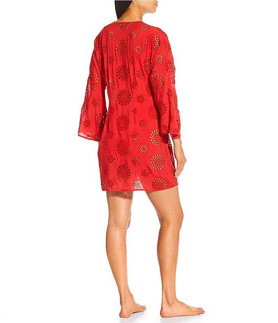 Antonio Melani Eyelet Front Knot Dress Swim Cover-Up Product Image