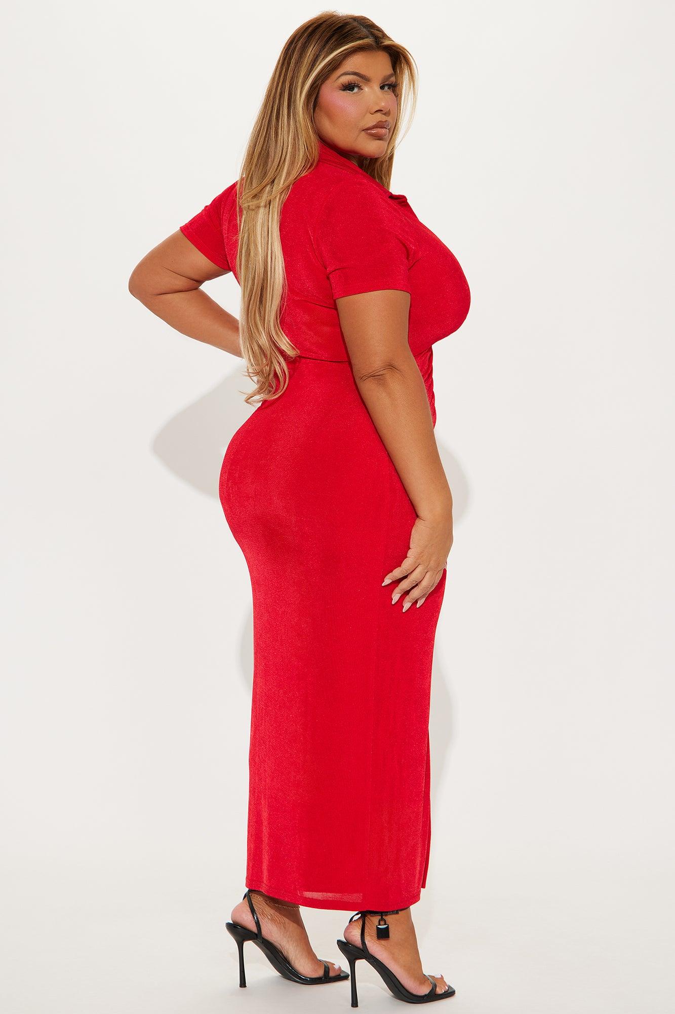 Silky Smooth Slinky Maxi Dress - Red Product Image