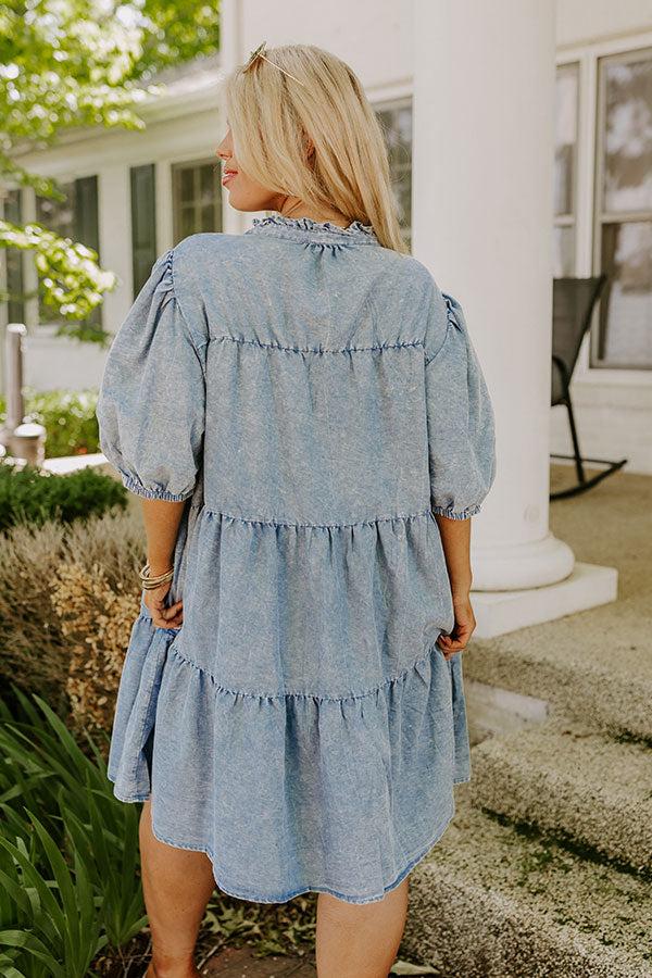 Downtown Daze Chambray Mini Dress Curves Product Image