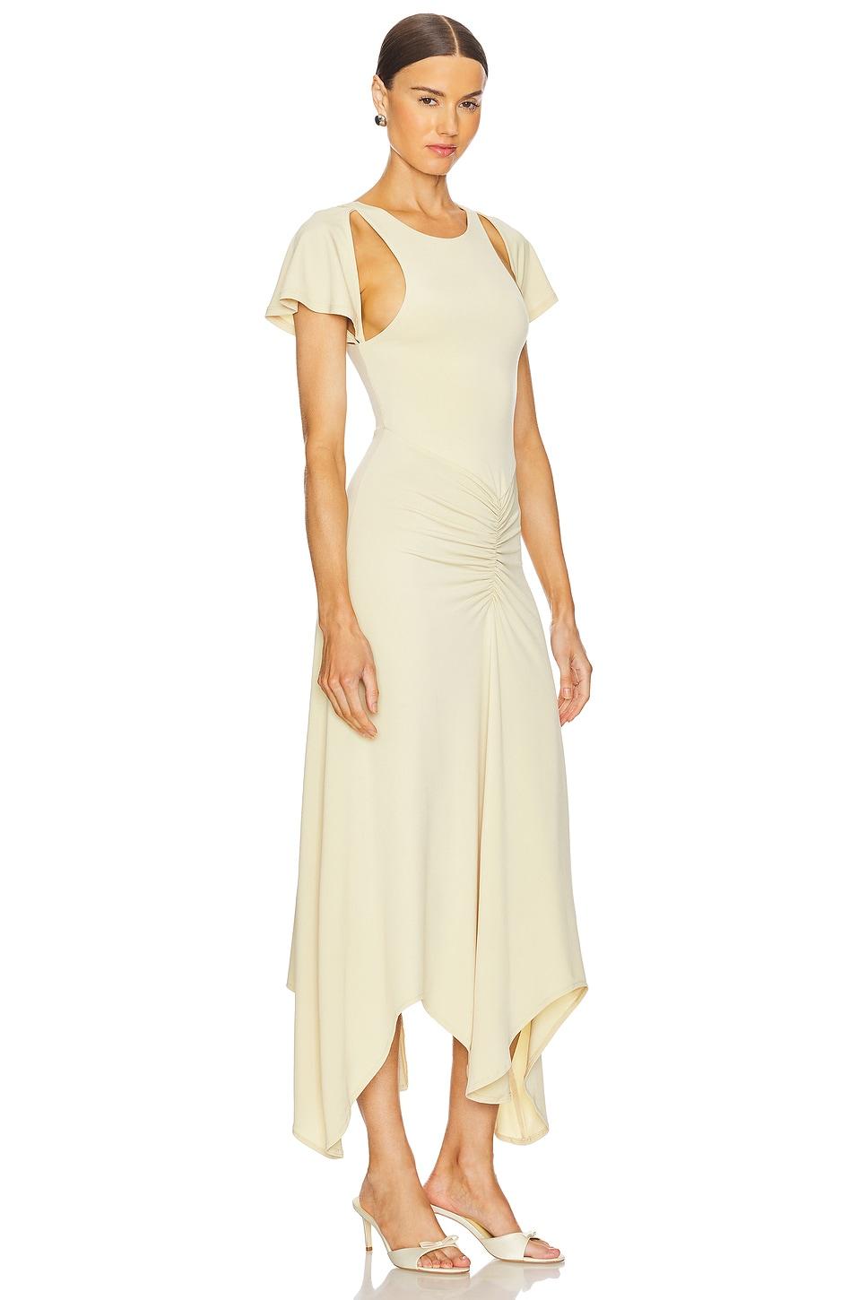 Ruched Asymmetric Midi Dress WeWoreWhat Product Image