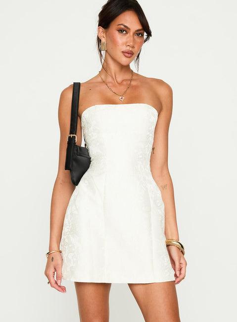 Heaven Sent Strapless Mini Dress White Product Image