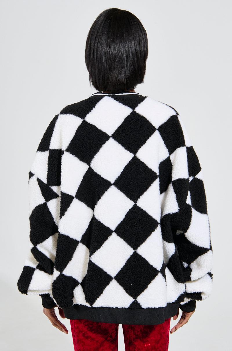 TEDDY BEAR CUTE CHECKERED BUTTON DOWN CARDIGAN Product Image