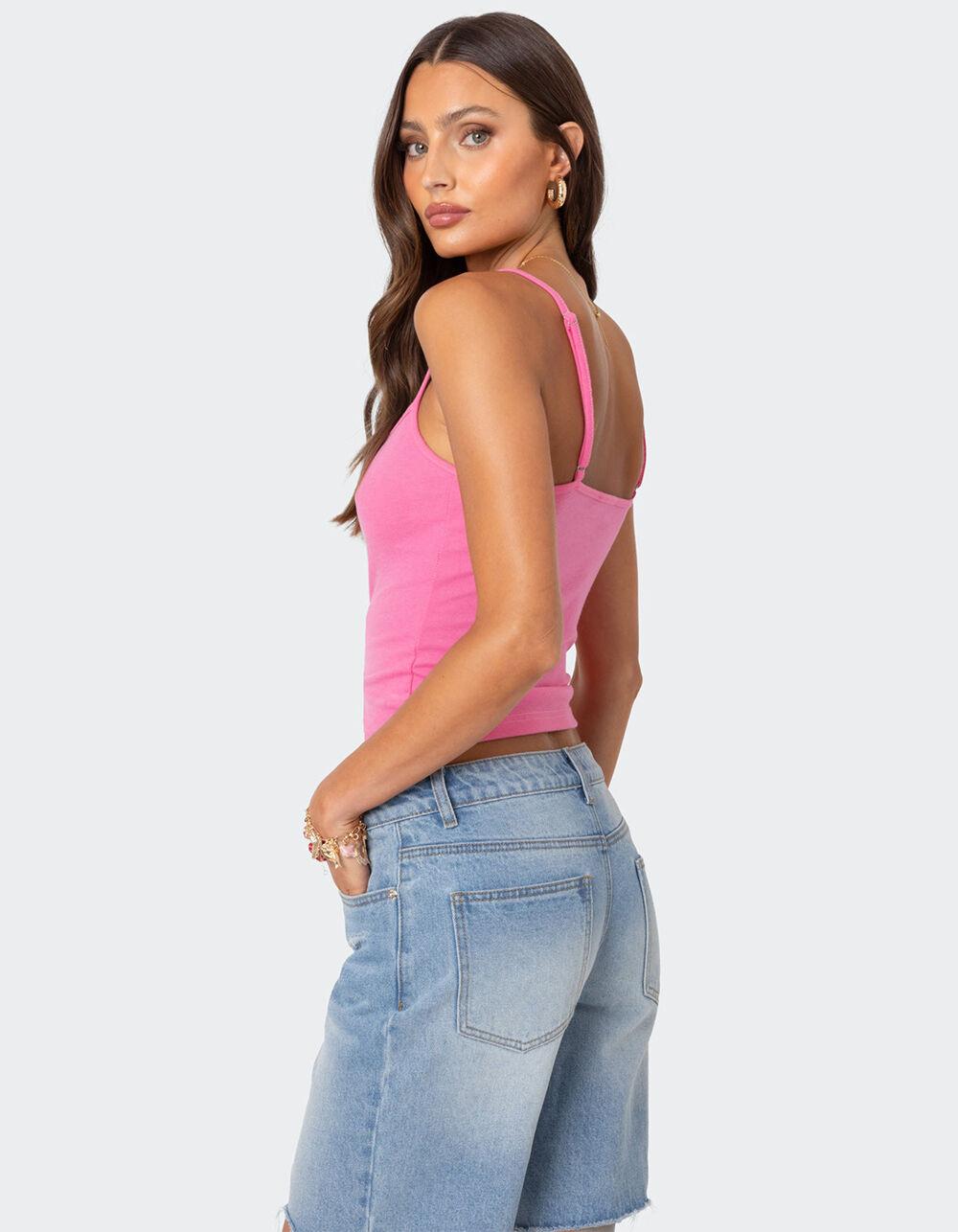 EDIKTED Makena Cinched Tank Top - PINK Product Image