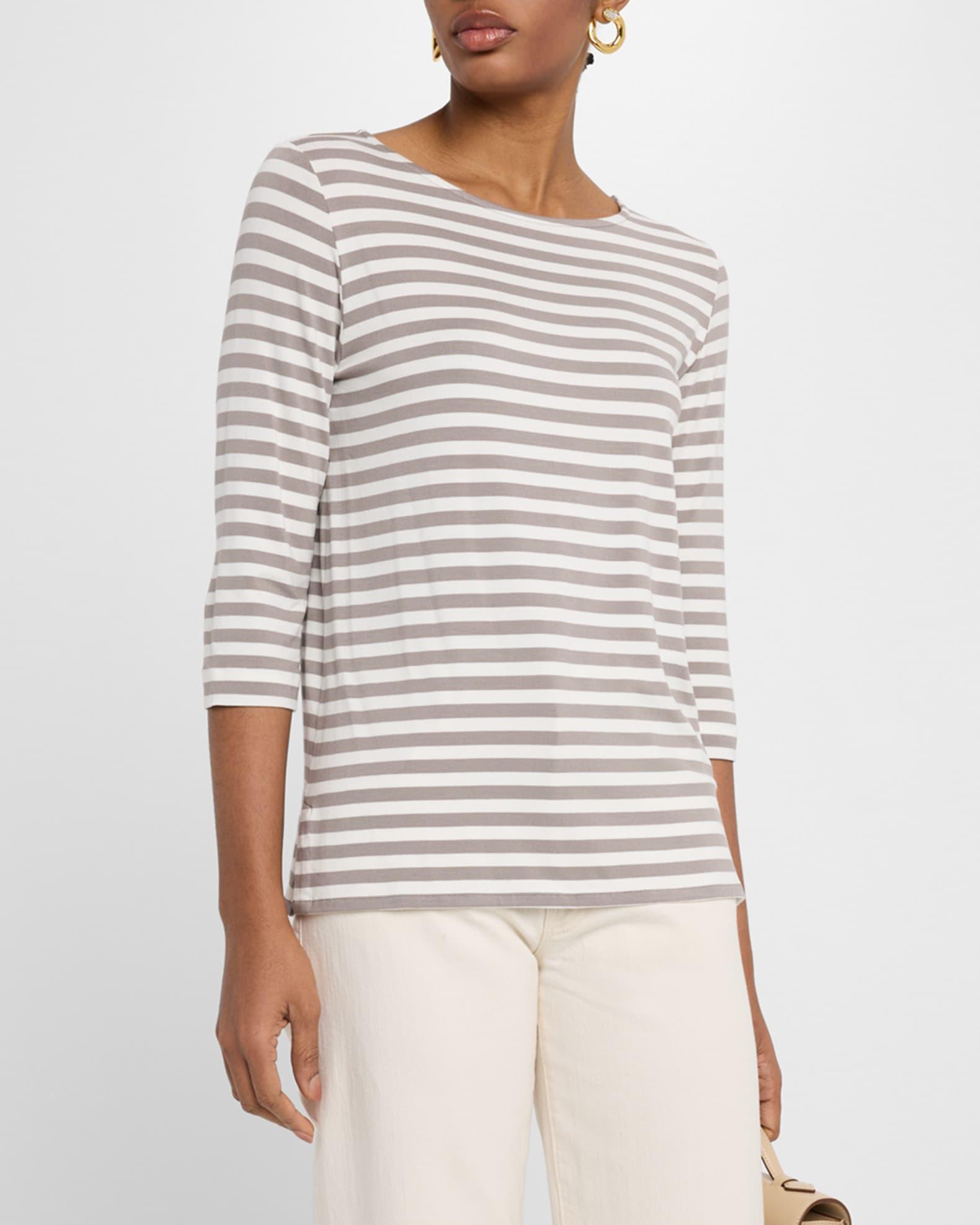 Soft Touch Boatneck Striped Jersey T-Shirt Product Image