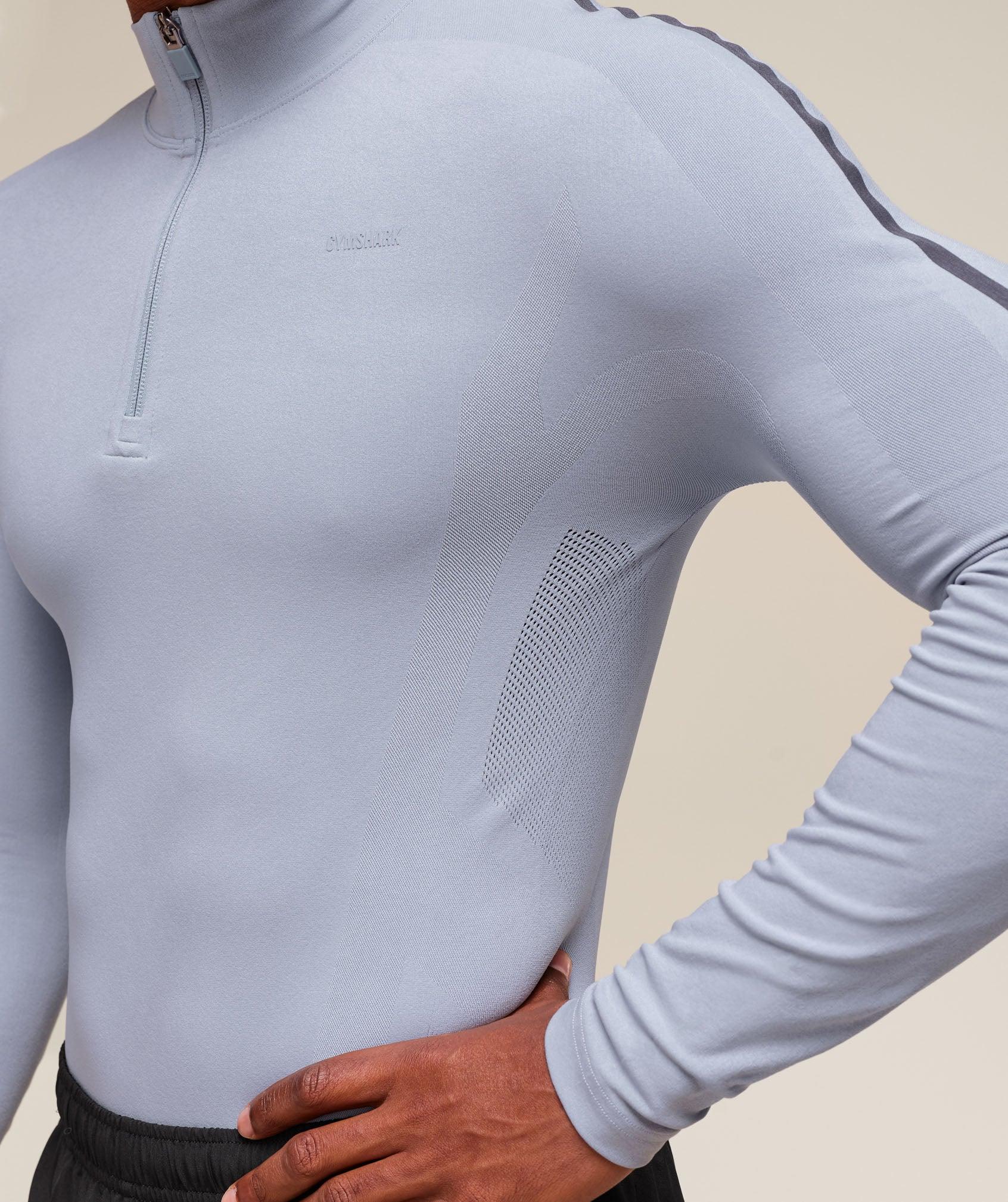 Gymshark everywear Warp Knit 1/4 Zip - Pale Blue Male Product Image