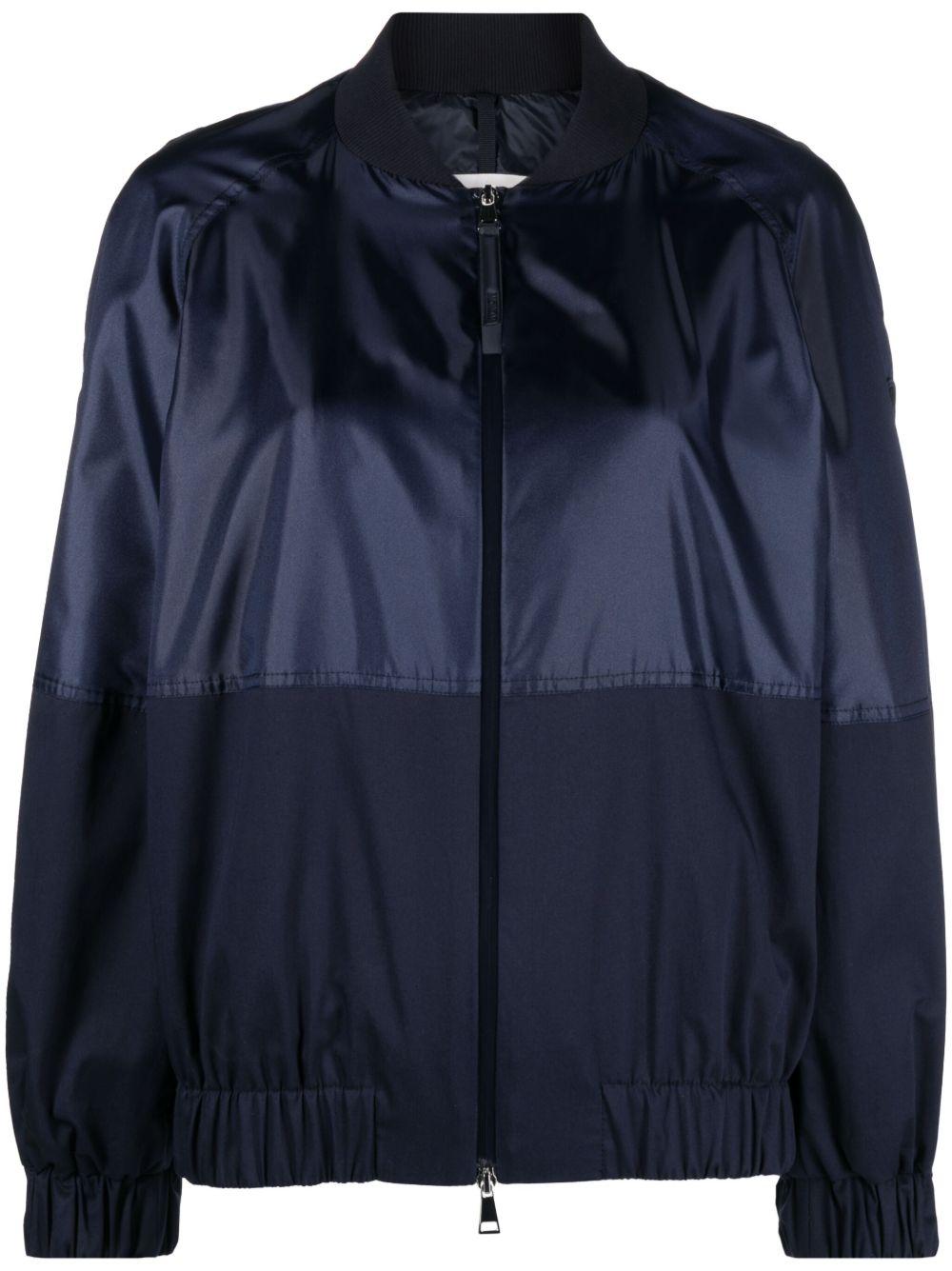 MONCLER Gobie Satin And Cotton-blend Twill Bomber Jacket In Navy Product Image