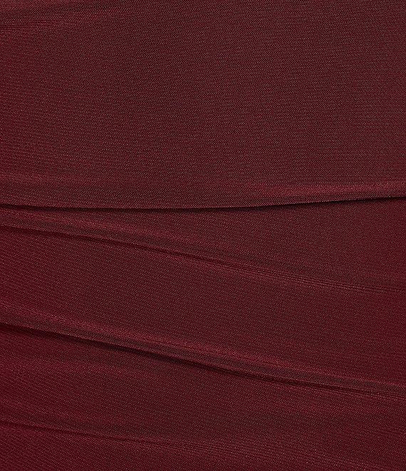 B. Darlin Cowl Neck Shirred Asymmetric Hem Knee Length Dress Product Image