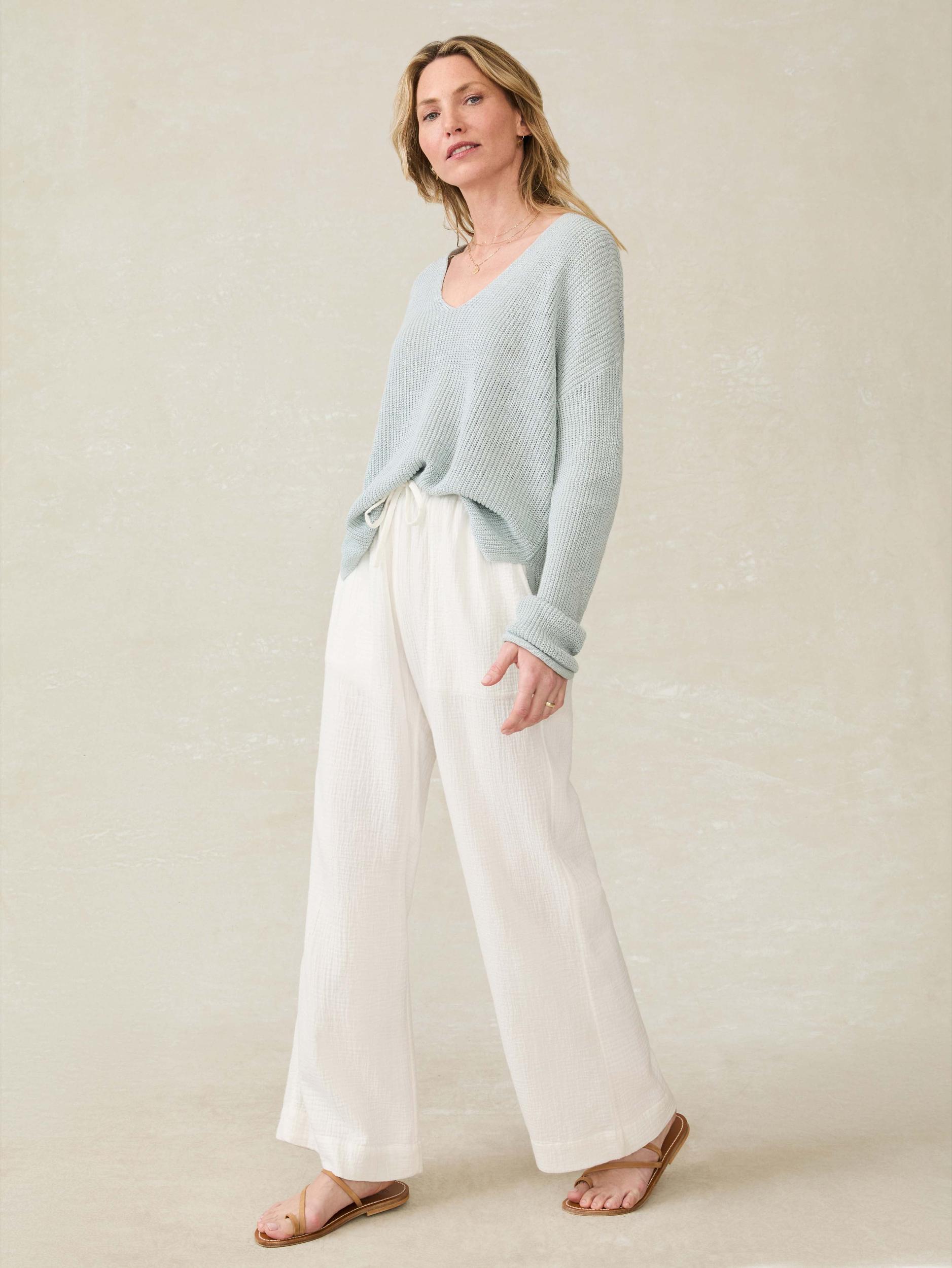 Laidback Gauze Pant - White Female Product Image
