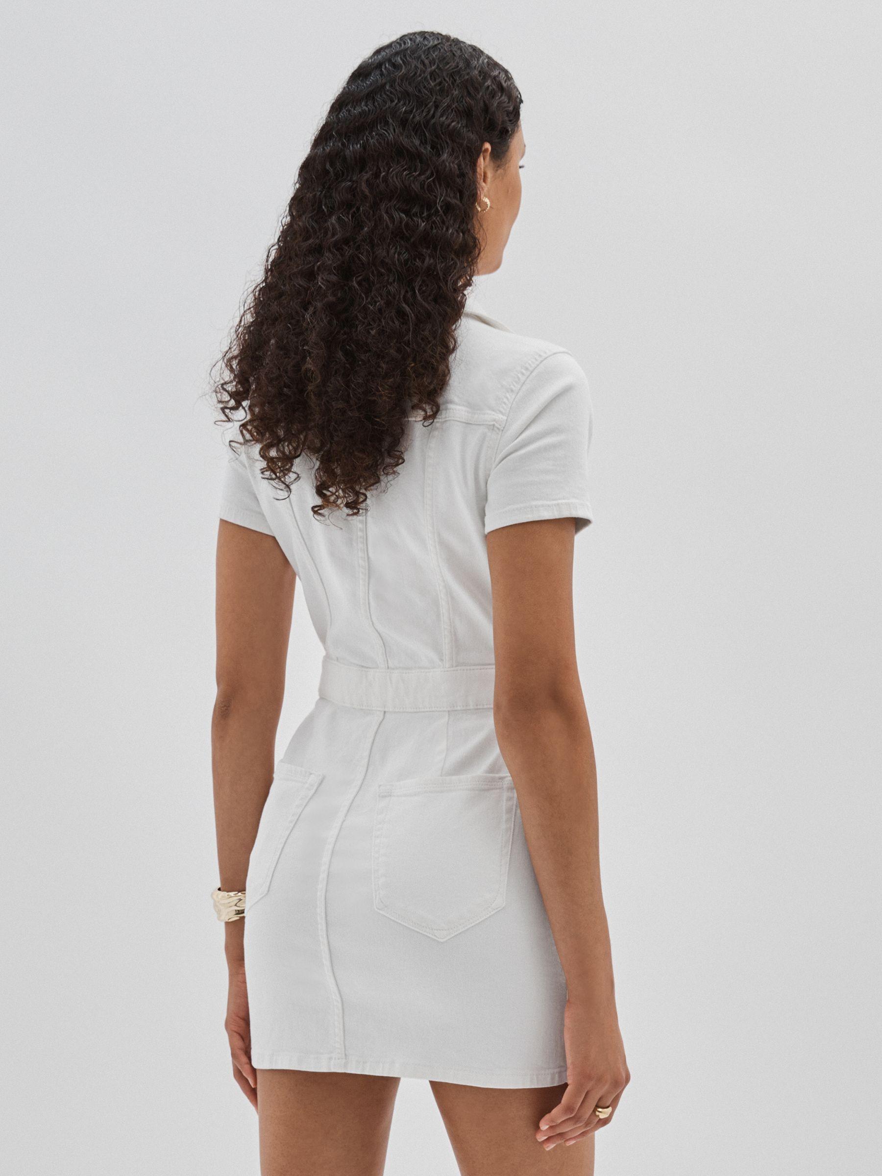 Good American Denim Mini Dress in White Product Image