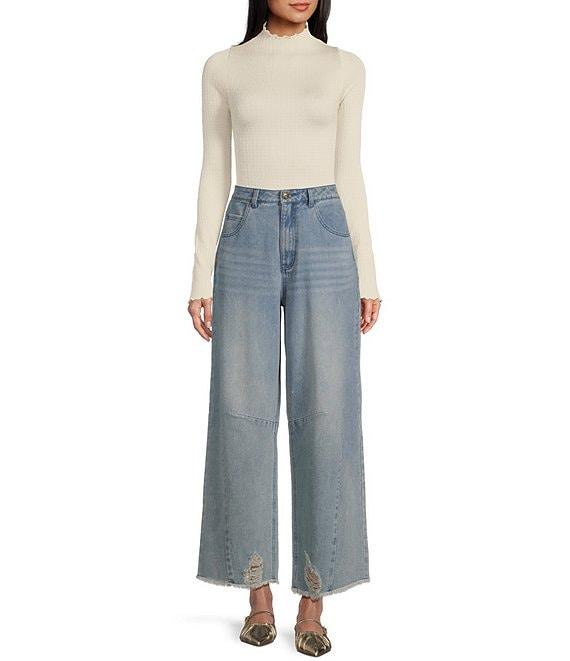 C&V Chelsea & Violet Lurex Mock Neck Bodysuit Product Image