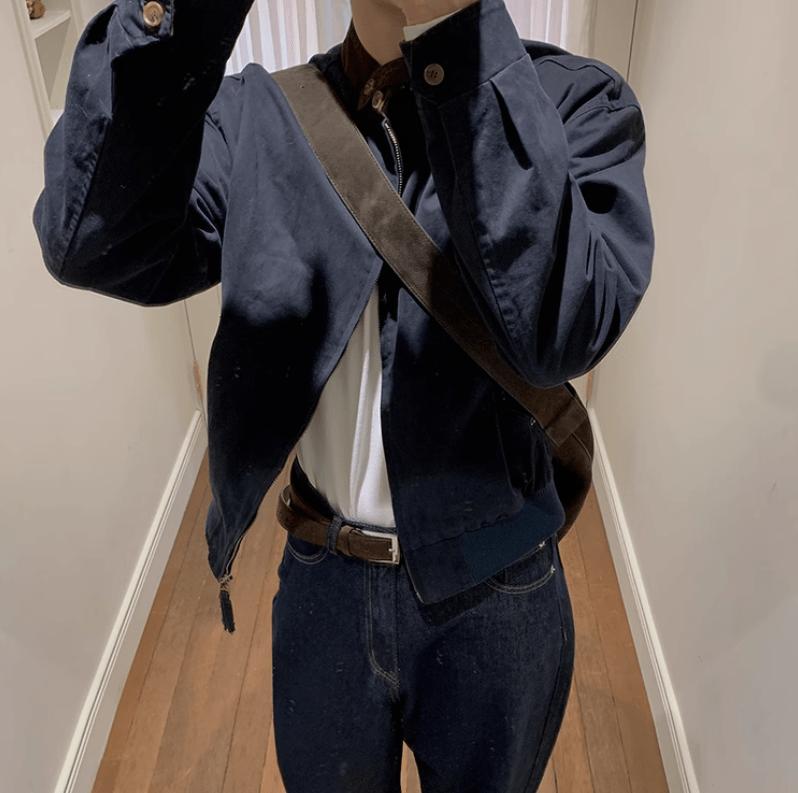 RT No. 12409 CONTRAST COLLAR WORK JK Product Image