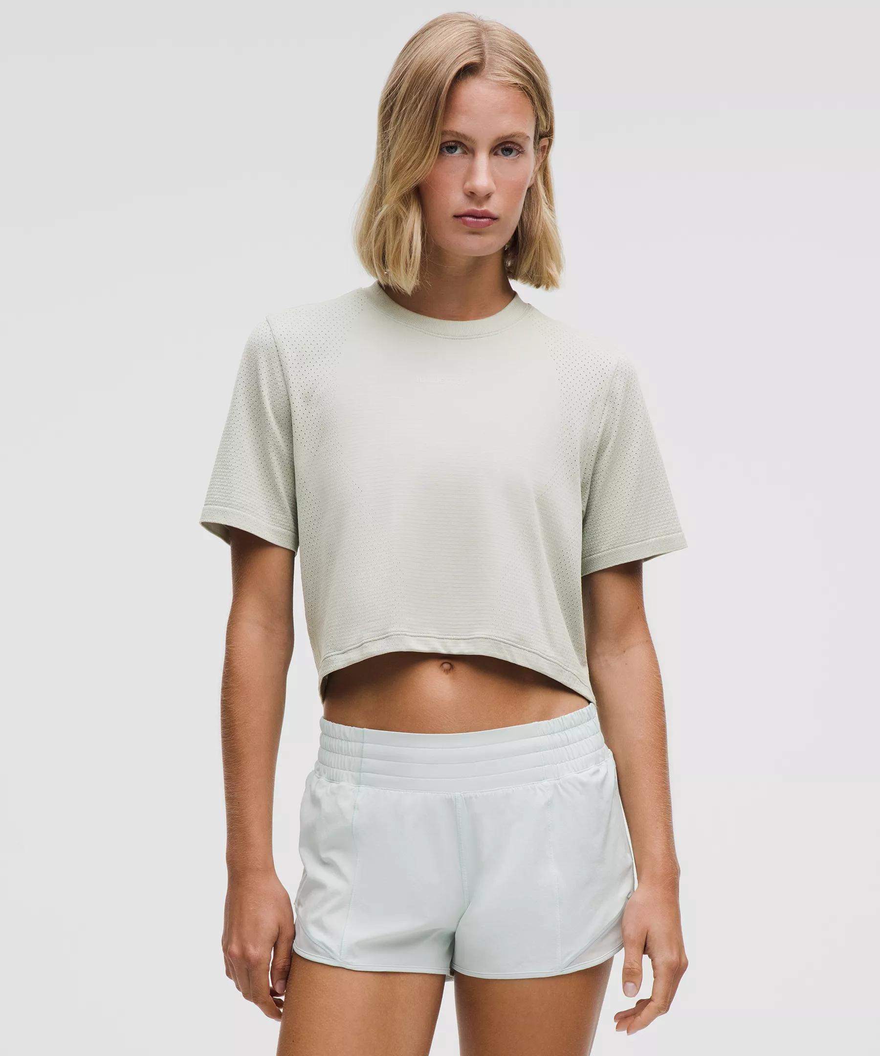 Swiftly High-Low Cropped Short-Sleeve Shirt Product Image