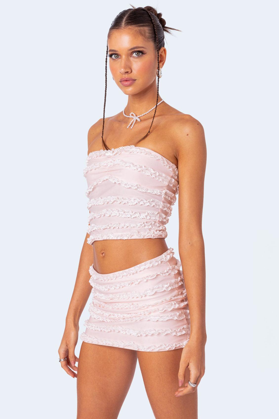 Izzy Ruffled Strapless Top Product Image