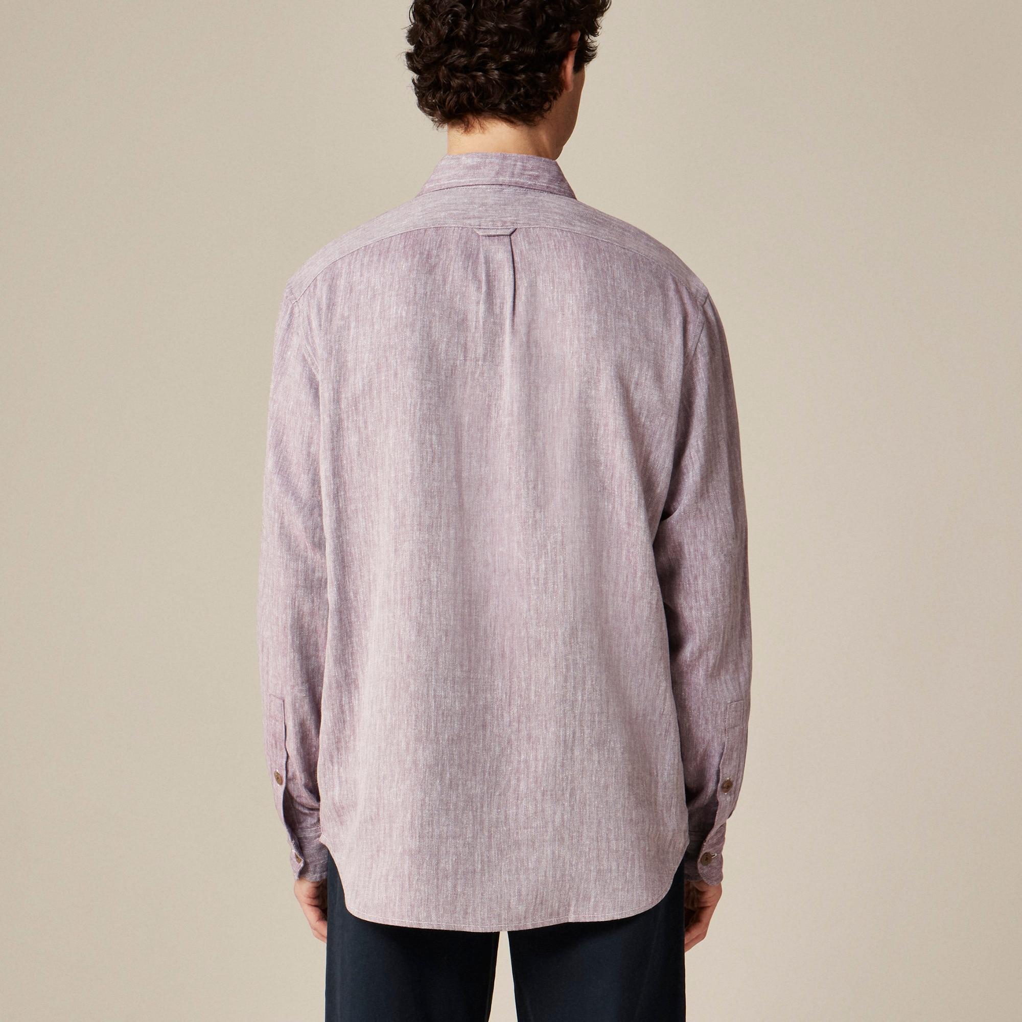 Two-pocket herringbone workshirt in TENCEL™ lyocell-linen blend Product Image