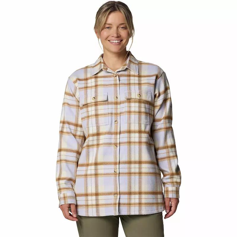 Women's Columbia Blue Point Creek Shirt Jacket, Size: Medium, Snowdrift Tartan Product Image