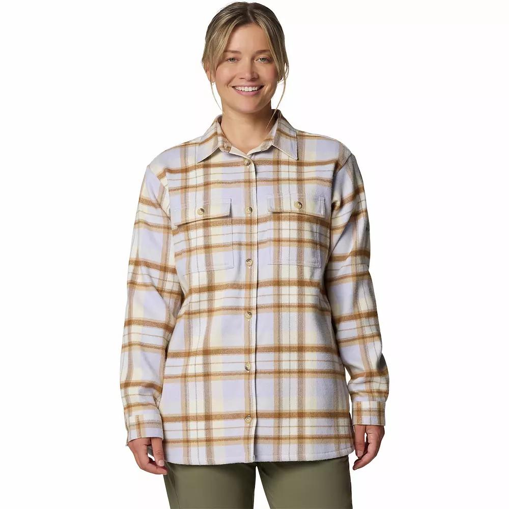 Women's Columbia Blue Point Creek Shirt Jacket, Size: Medium, Snowdrift Tartan Product Image