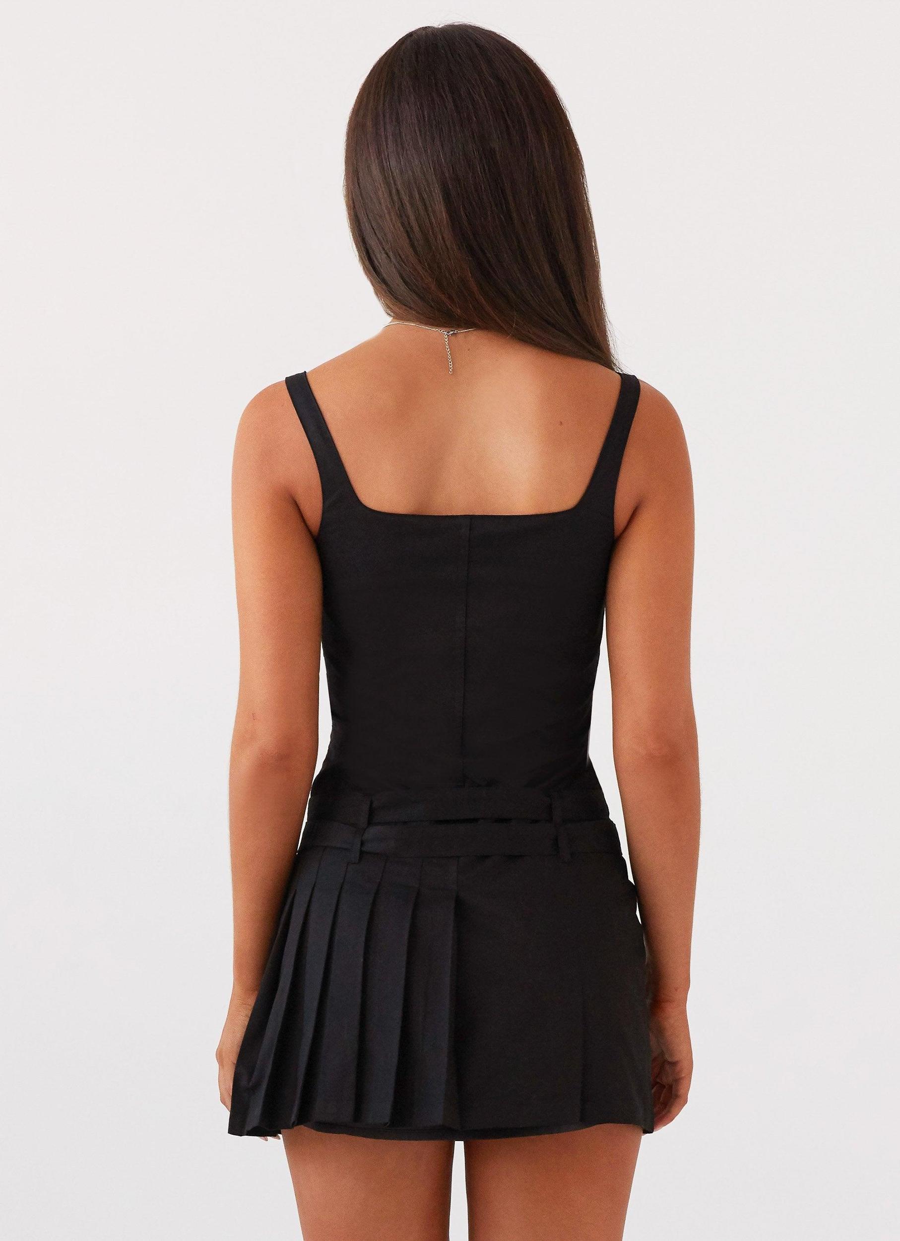 Lynette Buckle Mini Dress - Black Product Image