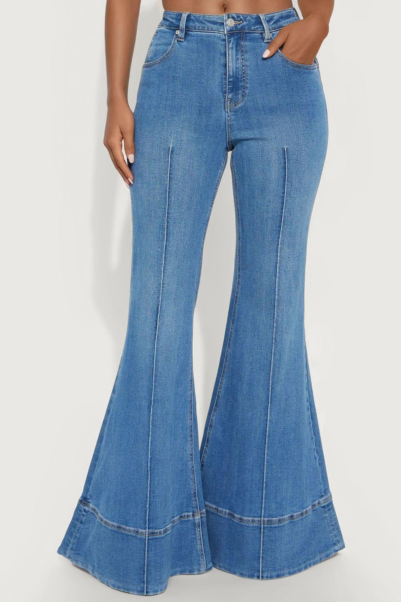 Keep It Real Extreme Flare Jeans - Medium Wash Female Product Image