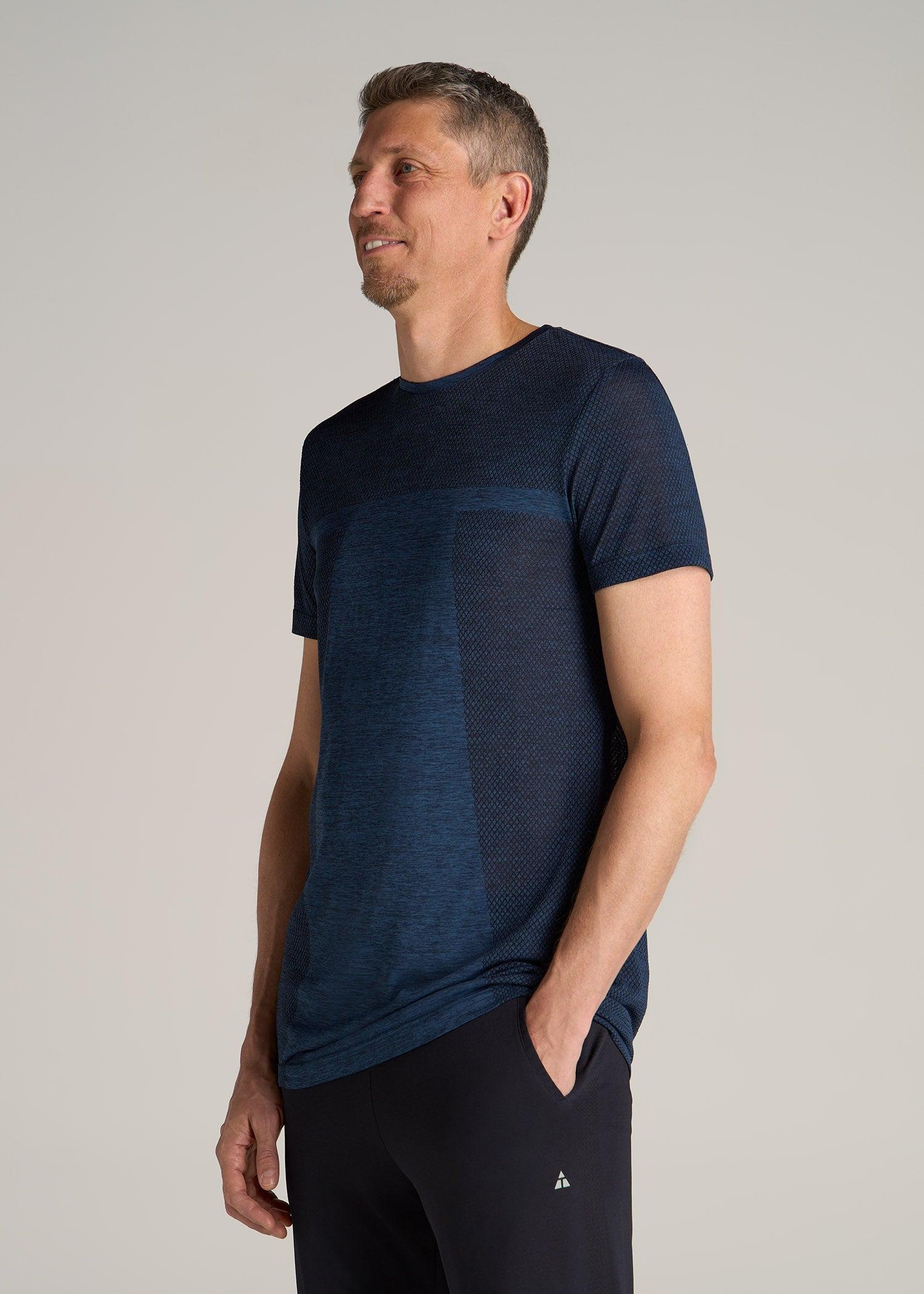 A.T. Performance Modern Fit Engineered Athletic Tee for Tall Men in Navy Mix Male Product Image
