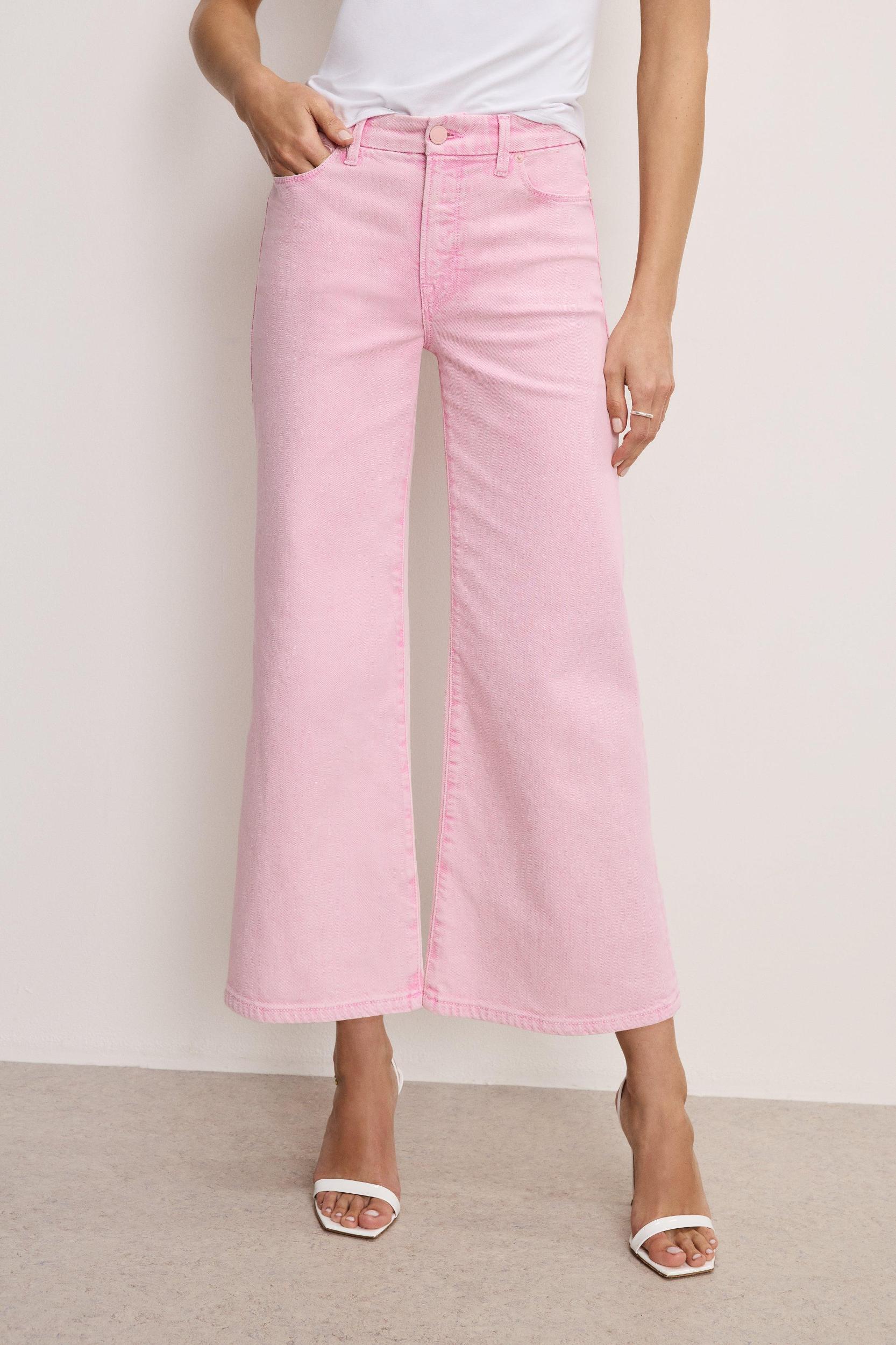 GOOD WAIST CROPPED PALAZZO JEANS | MINERAL ROSE QUARTZ001 Product Image