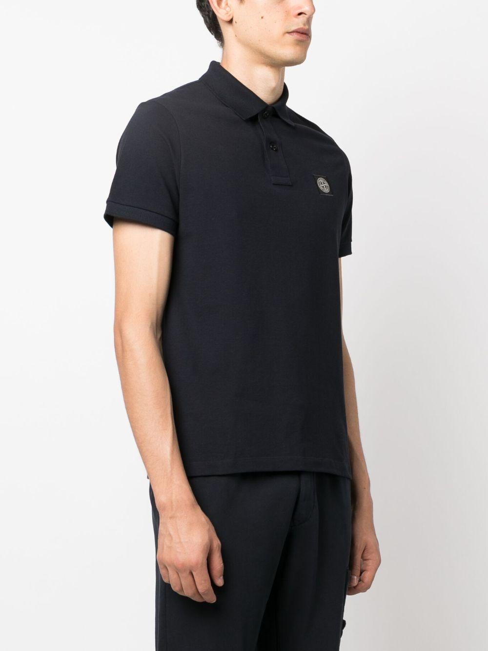 STONE ISLAND Mens Black Brand-patch Regular-fit Stretch-cotton Polo Shirt Xl Product Image