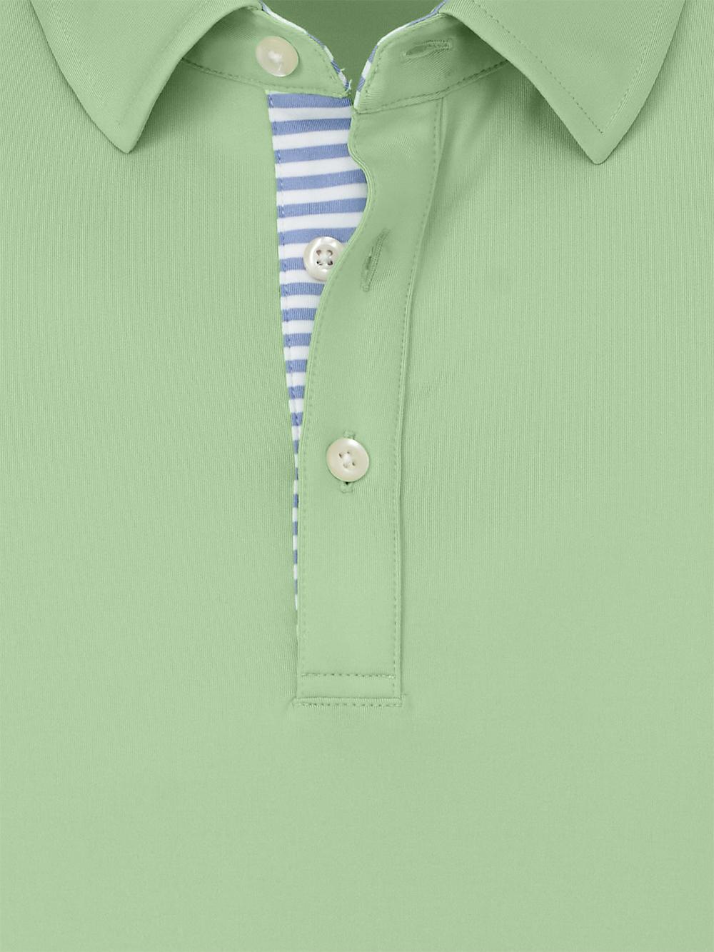Performance Blend Three Button Polo - Light Green Product Image