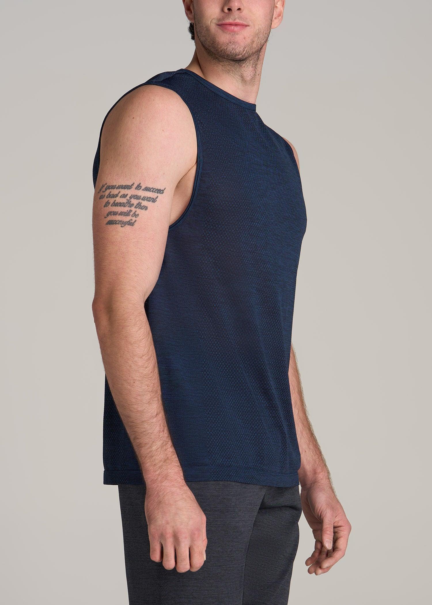 A.T. Performance MODERN-FIT Engineered Tall Tank Top in Navy Mix Product Image