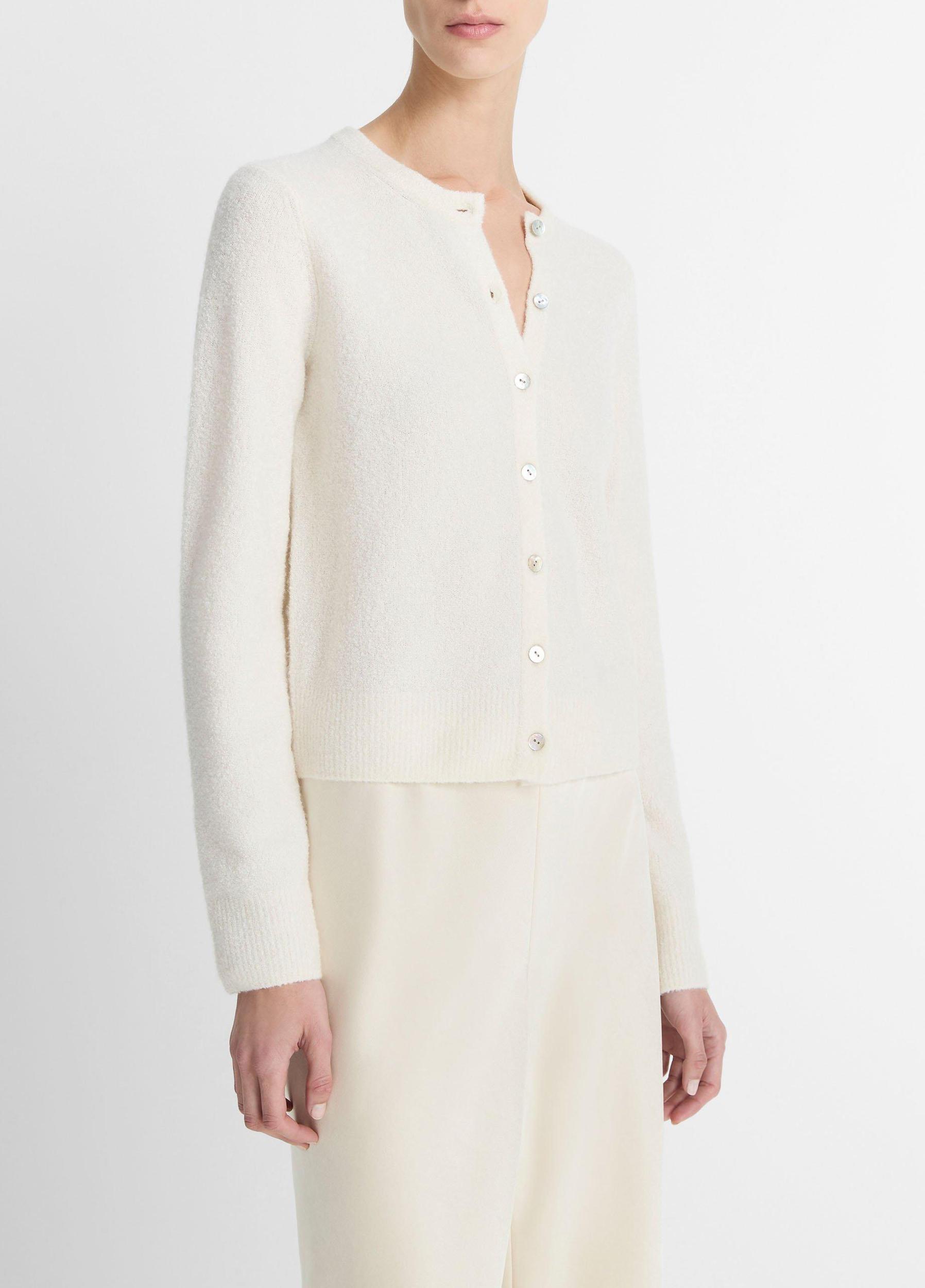 Silk & Cashmere-Blend Bouclé Cardigan Product Image