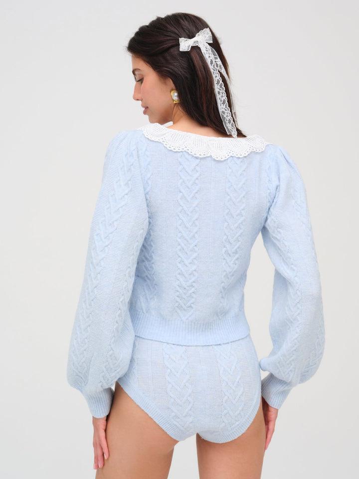 Cupid Knit High Waisted Panty — Blue Product Image