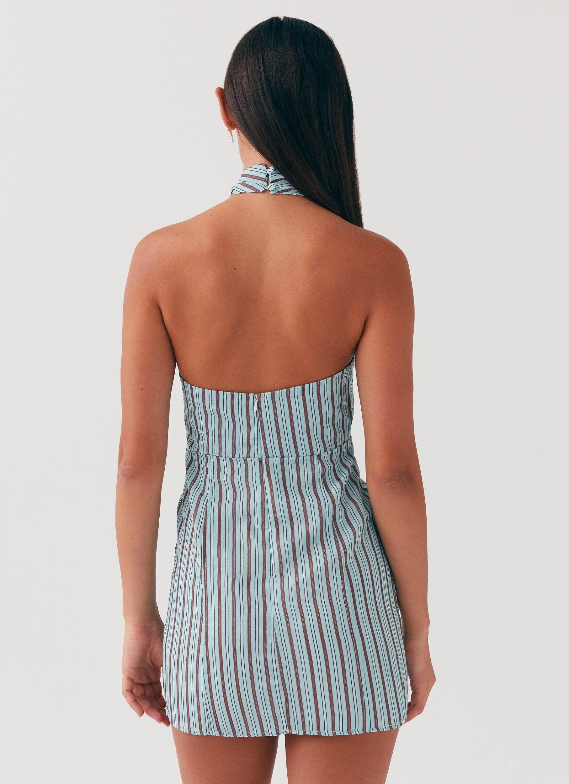 Sabine Linen Mini Dress - Coastal Stripe Product Image