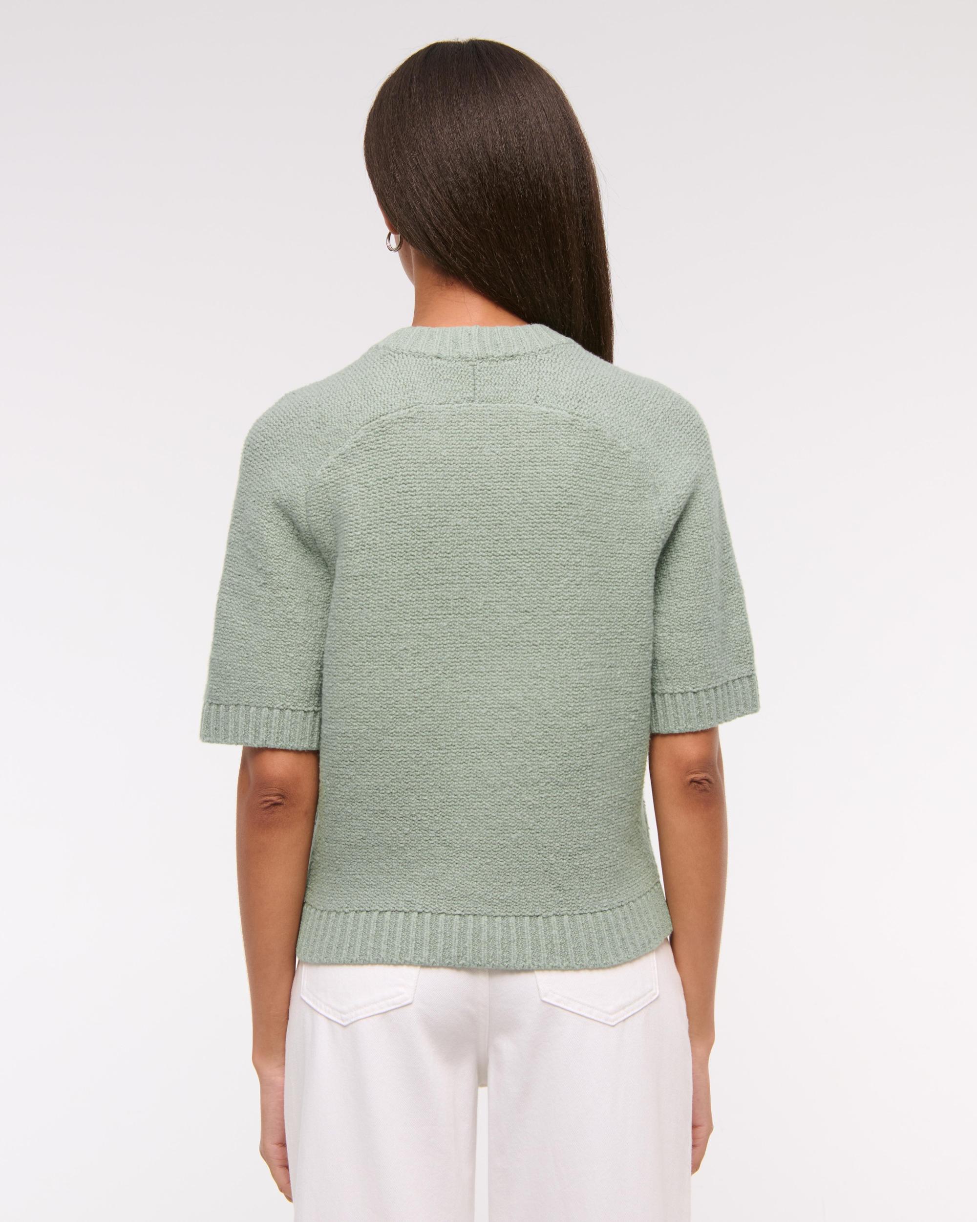 The A&F Madeline Textural Crew Sweater Tee Product Image