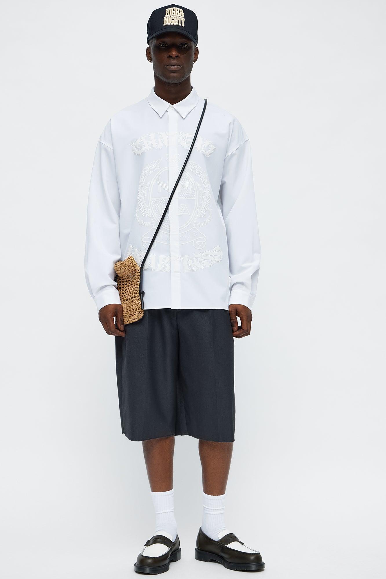 Oversized Relaxed Chateau Long Sleeve Button Up Shirt - White/combo Product Image