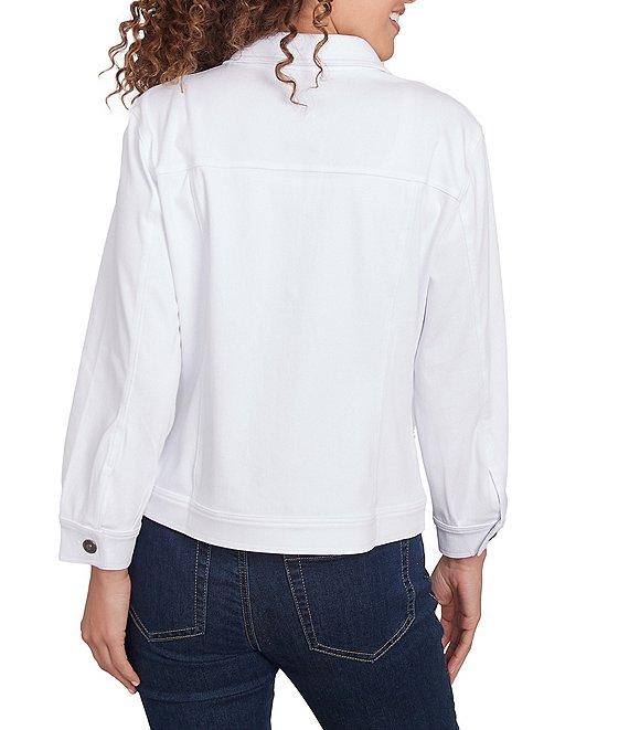 Ruby Rd. Knit Twill Point Collar Long Sleeve Button-Front Jacket Product Image