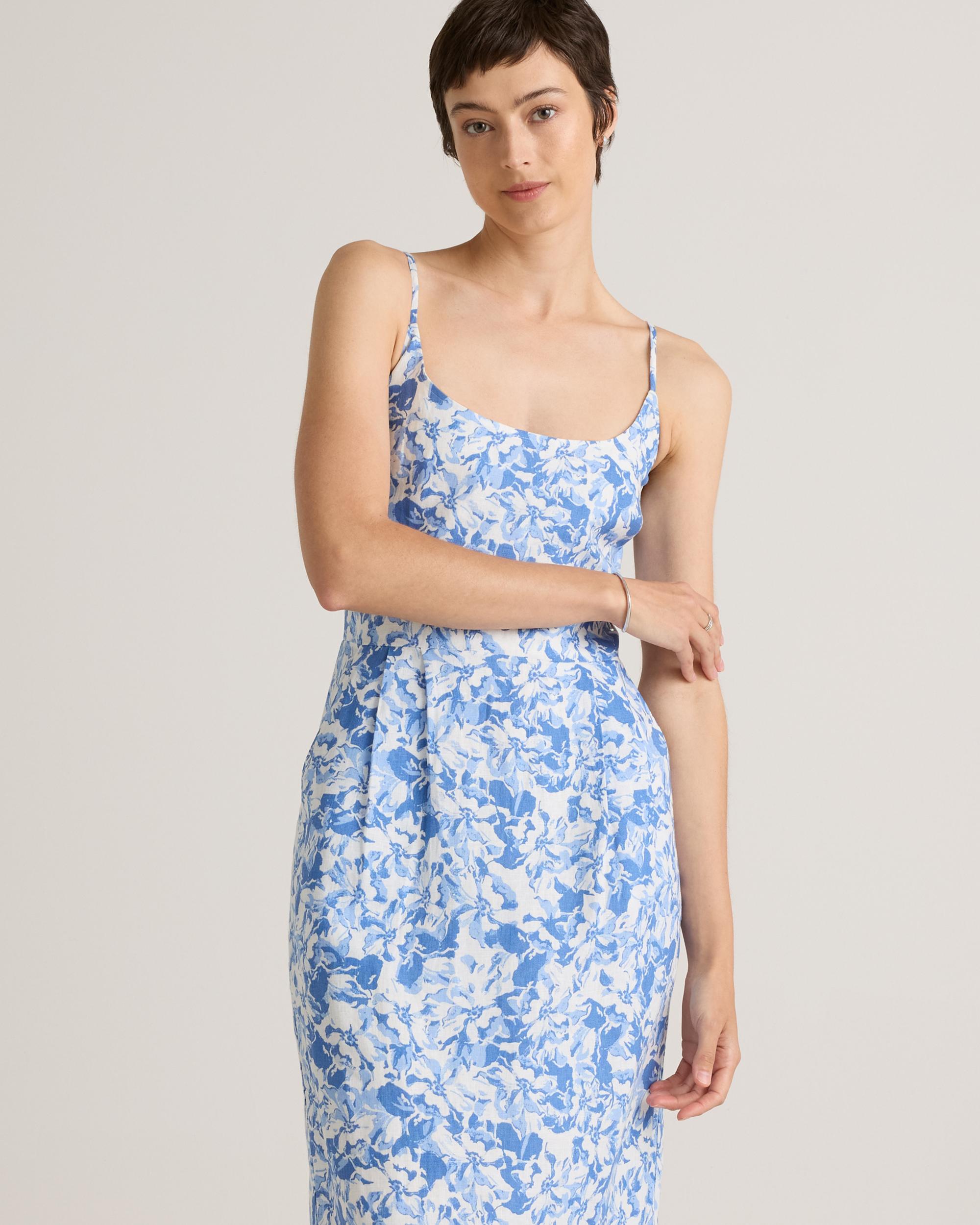 Quince | Women's 100% European Linen Scoop Neck Midi Dress Size XL Product Image