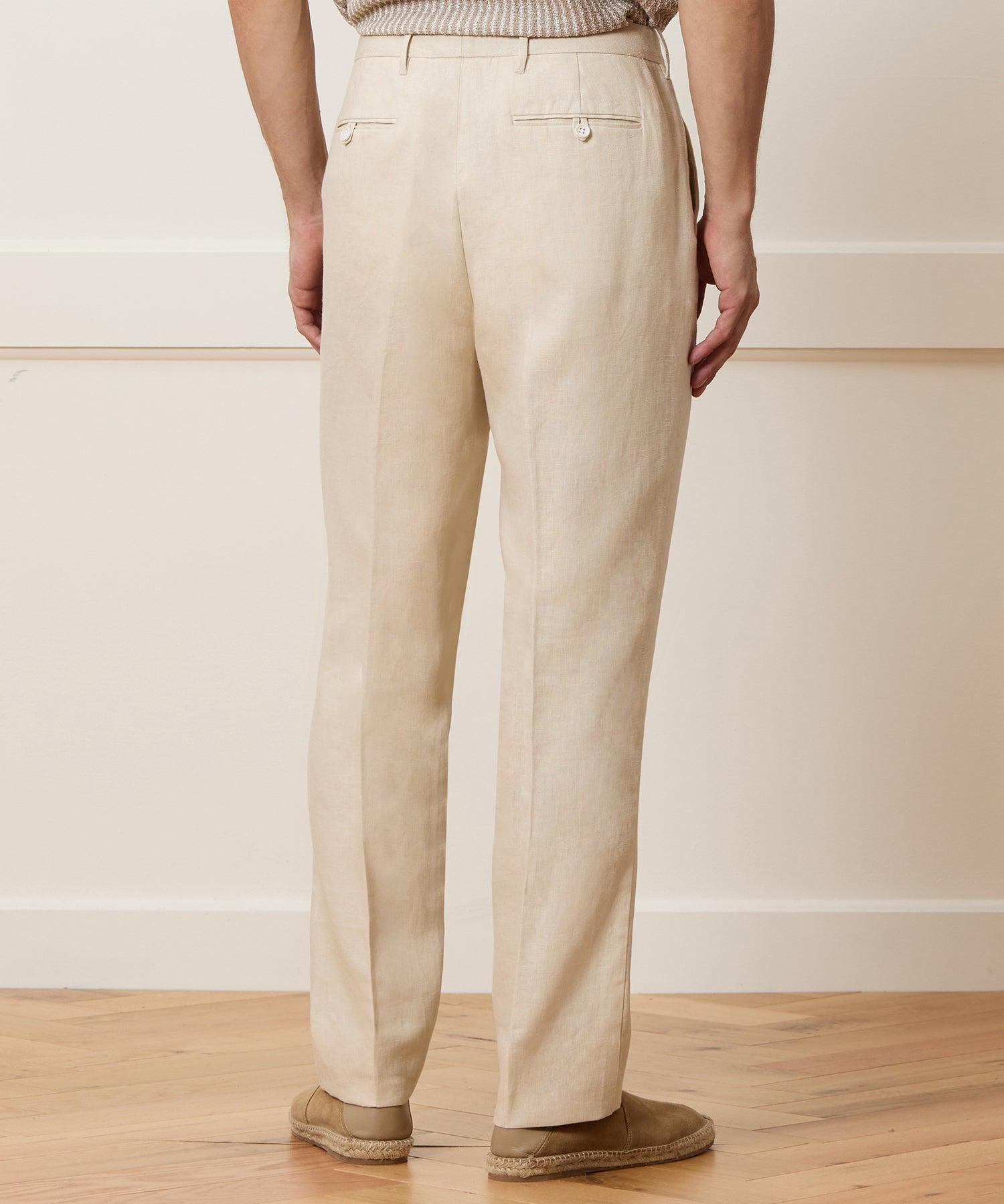 Straight Fit Linen Tab Trouser Product Image
